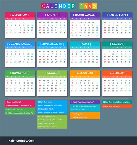 kalender 2024 dan islam